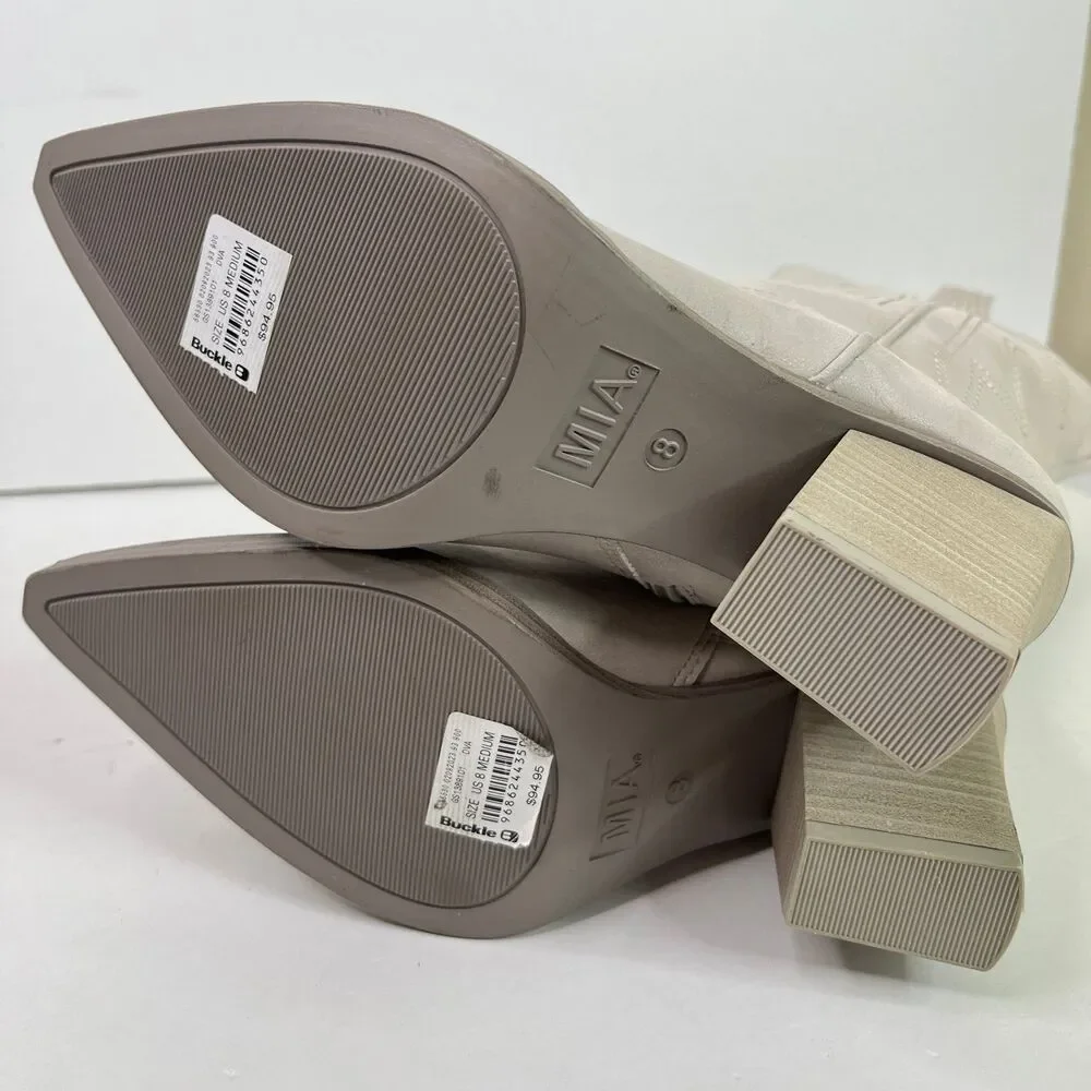 Mia Cowgirl Pull On Pinted Toes Boots Grey Size 8 #596